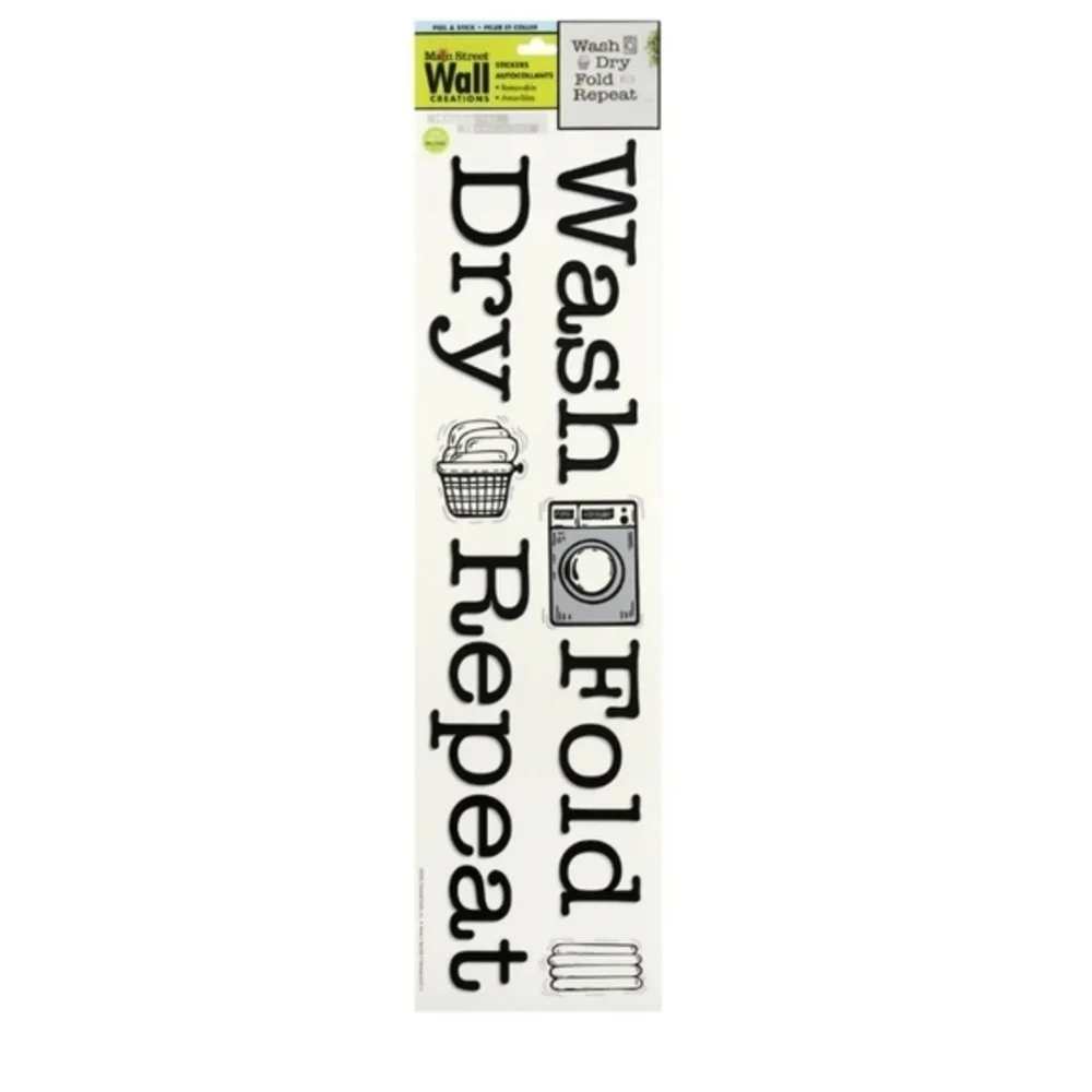 Main Street Wall Creations Laundry Removable Decals Laundry‎ Room Wall Stickers